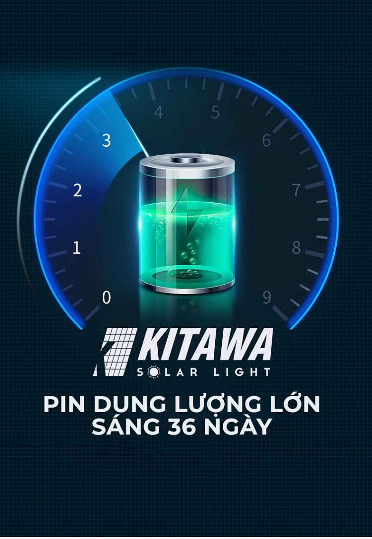 Đèn UFO Năng Lượng Mặt Trời 600W Kitawa UF1600 Hình Đĩa bay Kim Cương - pin lưu trữ