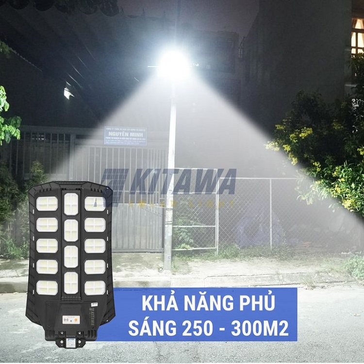 Đèn Năng Lượng Mặt Trời Liền Thể 650W Kitawa LT14650 diện tích chiếu sáng