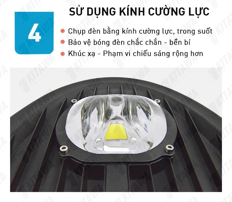 Đèn Đường Năng Lượng Mặt Trời 100W Kitawa CL1100, Tấm Pin Mono chịp led