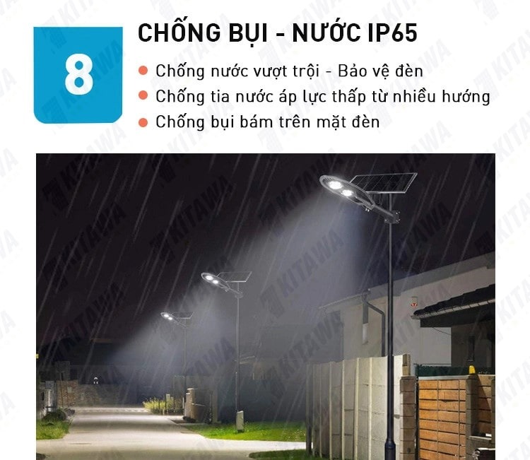 Đèn Đường Năng Lượng Mặt Trời 100W Kitawa CL1100,