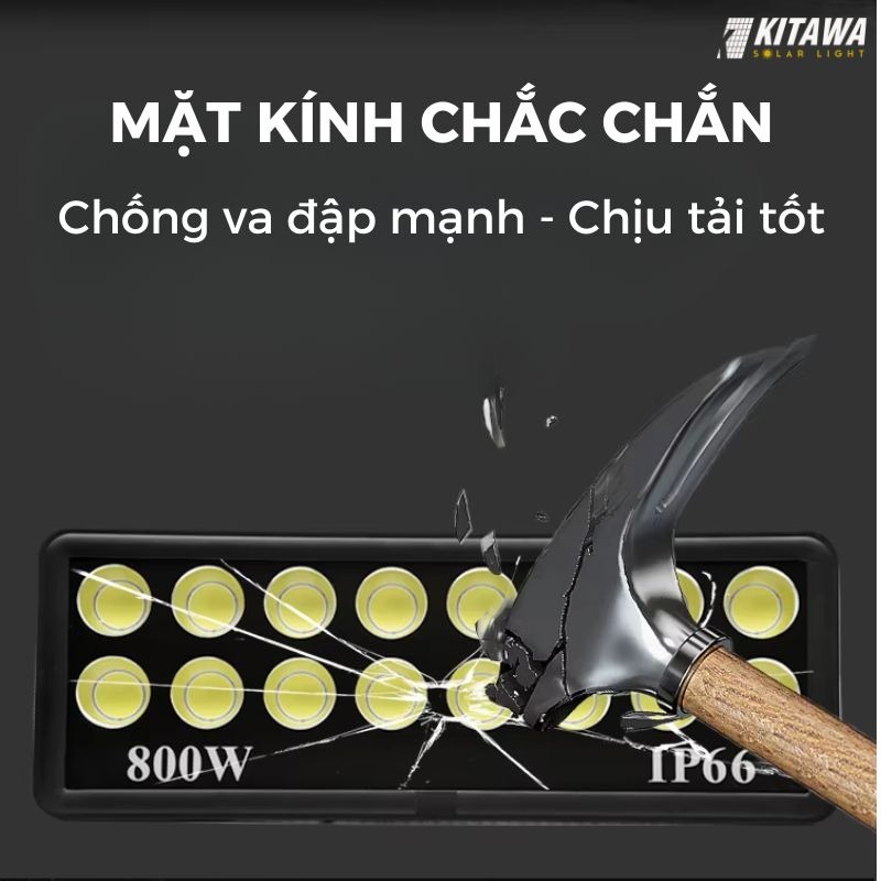 Đèn pha led 1000W AC.DP01.1000 Kitawa (Led COB 20 mắt) kính cường lực