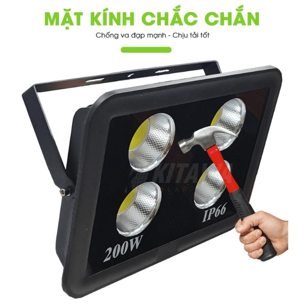 Đèn pha led 200W AC.DP01.200 Kitawa (Led COB 4 mắt) kinh cường lực