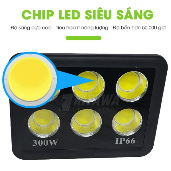 Đèn pha led 300W AC.DP01.300 Kitawa (Led COB 6 mắt) chip COB