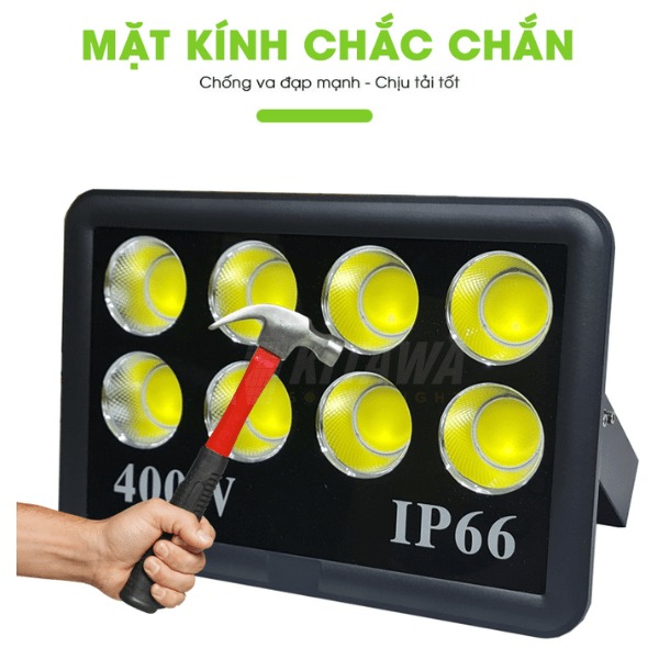 đèn pha led 400W AC.DP01.400 Kitawa (Led COB 8 mắt) Kính cường lực