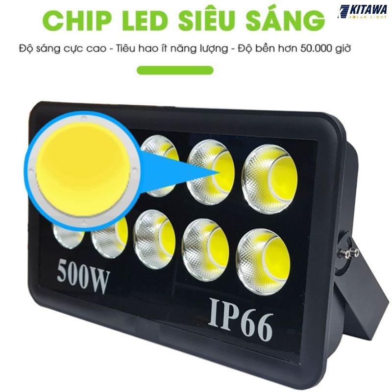 đèn pha led 500W AC.DP01.500 Kitawa (Led COB 10 mắt) -chip led COB