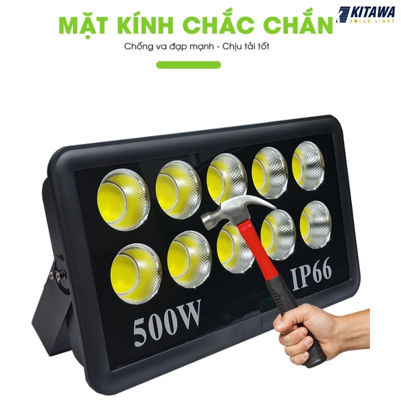 đèn pha led 500W AC.DP01.500 Kitawa (Led COB 10 mắt) kính cường lực