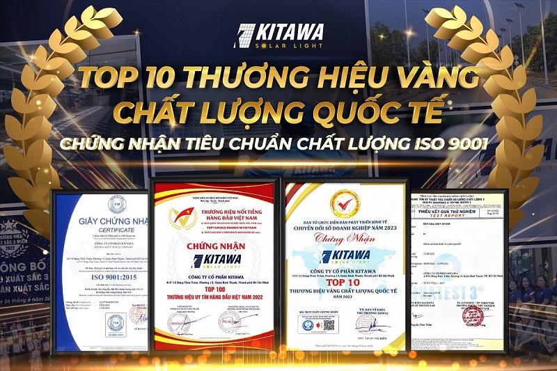 đèn pha chống chói 100W DP15.100 Kitawa năng lượng mặt trời chứng chỉ