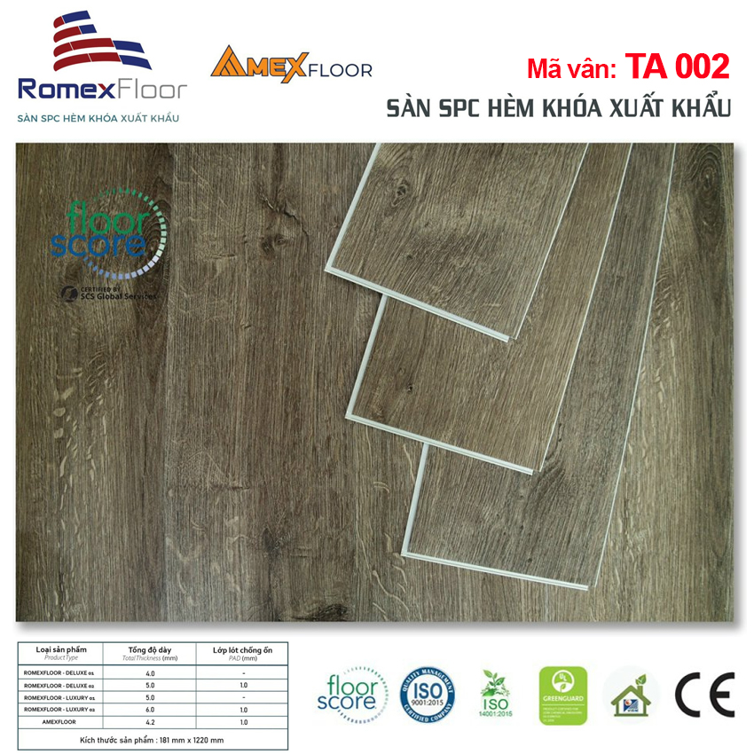 Sàn nhựa hèm khóa Romex Floor TA002