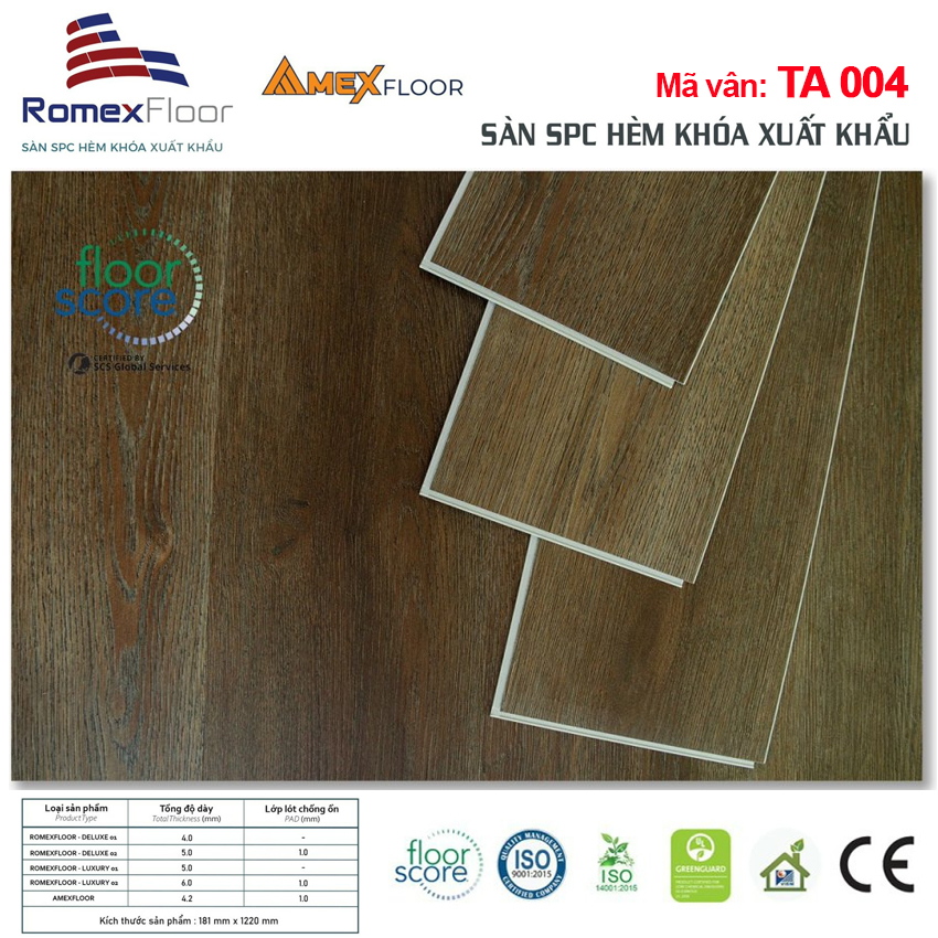 Sàn nhựa hèm khóa Romex Floor TA004