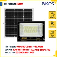 Đèn Pha Năng Lượng Mặt Trời 500W Kitawa DP1500, IP67