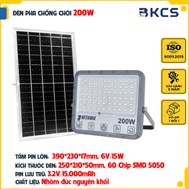 Đèn pha chống chói 200W DP15.200 Kitawa năng lượng mặt trời