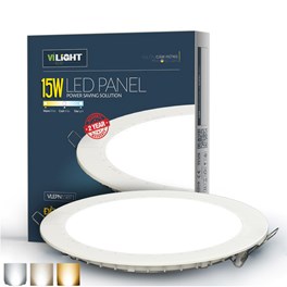 Đèn LED panel 15W âm trần tròn đổi màu khoét lỗ 180mm VLEPN15DM1 VI-LIGHT