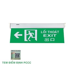 Đèn Exit thoát hiểm KT-670NX (1 mặt/2 mặt) KENTOM (Nền Xanh)