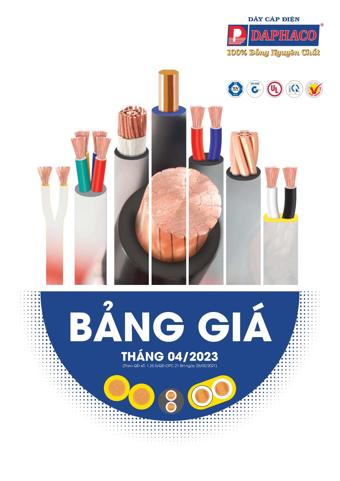 Bảng giá dây cáp điện DAPHACO (Catalogue 2024)