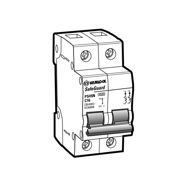 Cầu dao tự động 2 cực PS45N/C2063 63A 